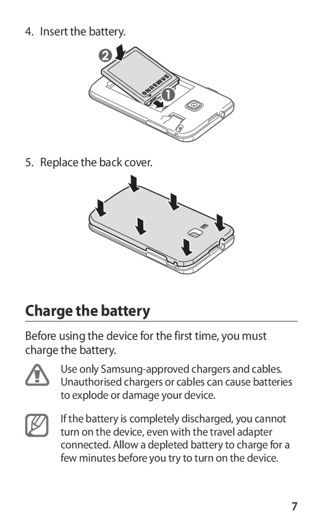 Samsung GT-B5512HKAEUR, GT-B5512HKABGL, GT2B5512HKABGL, GT-B5512HKACYO, GT-B5512UWAEUR manual Charge the battery 