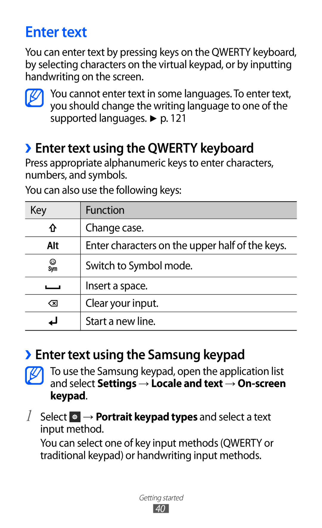 Samsung GT-B5512HKAXSG, GT-B5512HKAMID ››Enter text using the Qwerty keyboard, ››Enter text using the Samsung keypad 