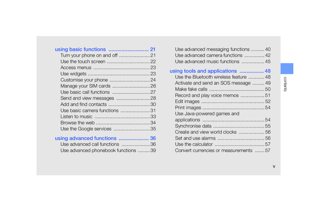 Samsung GT-B5722 user manual Using basic functions, Use Java-powered games 