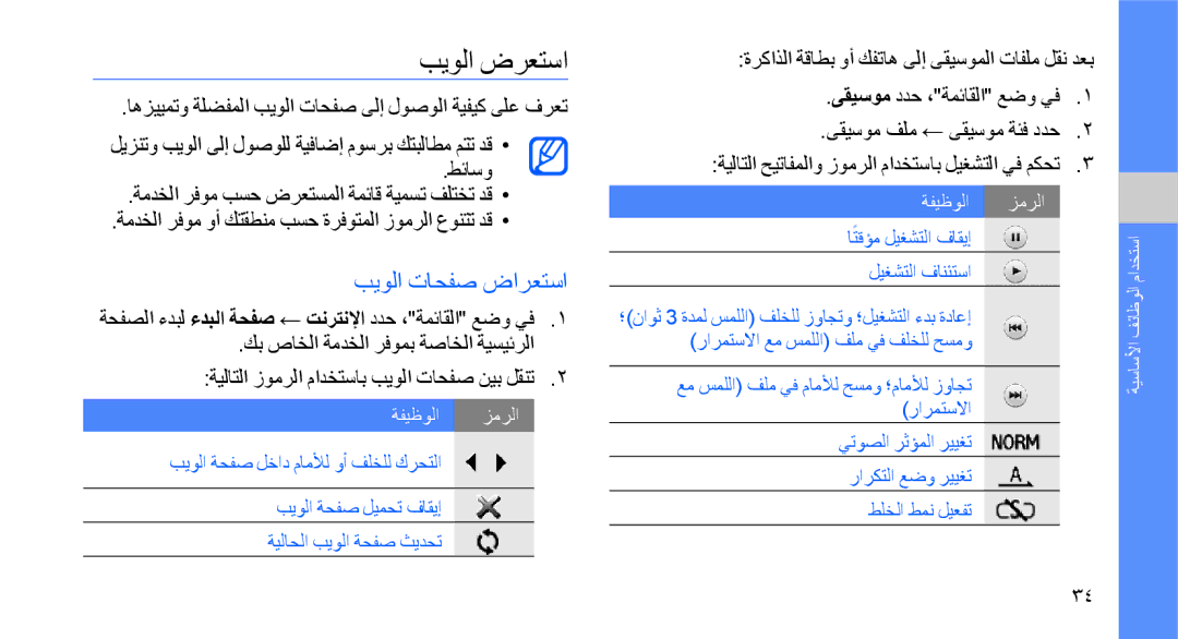 Samsung GT-B5722LIAXSG, GT-B5722DNAABS, GT-B5722DNAAFG, GT-B5722DNAMWD, GT-B5722DNAPAK manual بيولا ضرعتسا, بيولا تاحفص ضارعتسا 