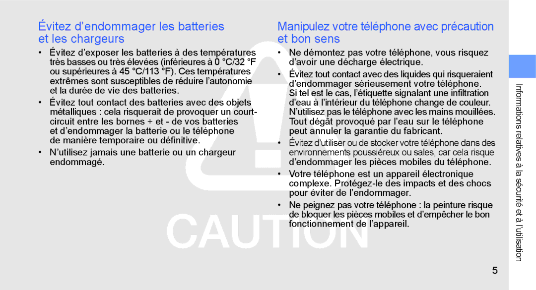 Samsung GT-B5722LIAXEF, GT-B5722DNAXEF manual Évitez d’endommager les batteries et les chargeurs 