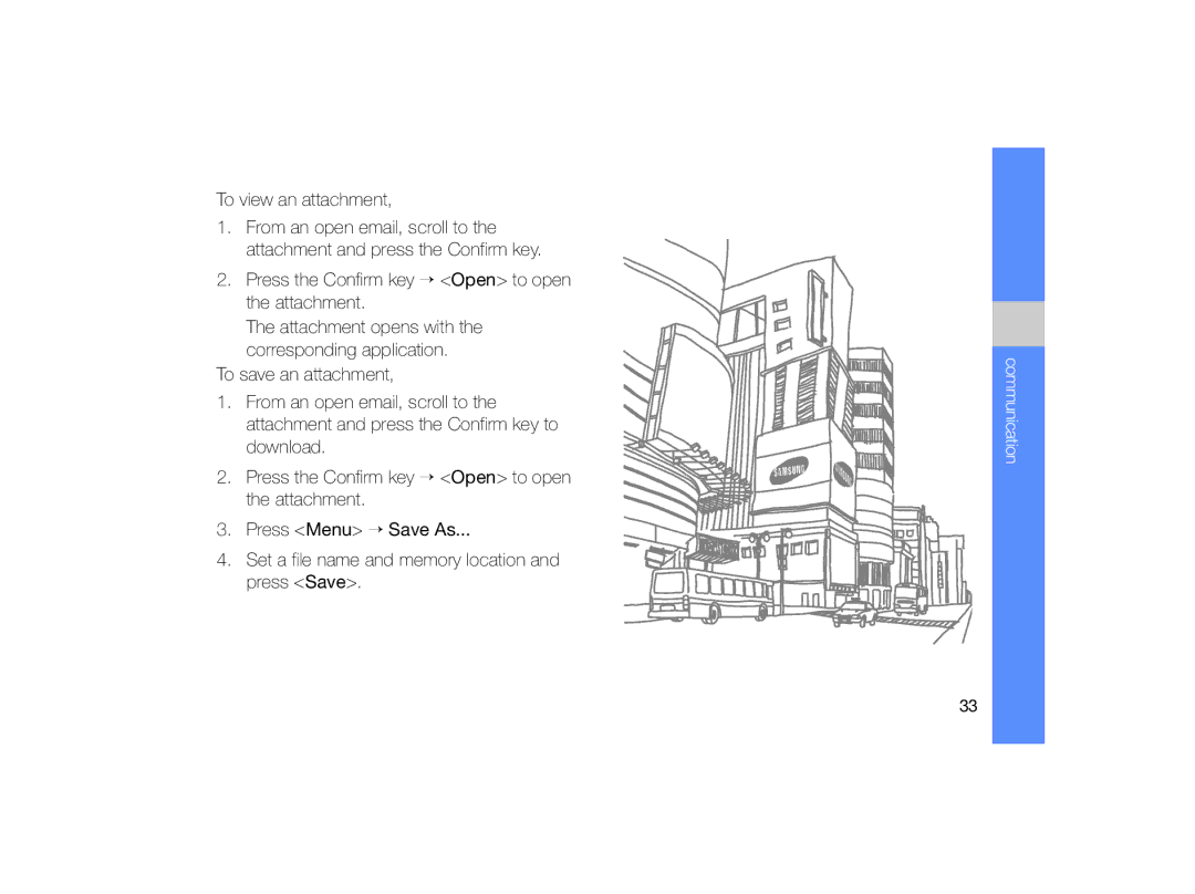 Samsung GT-B7330 user manual To view an attachment 