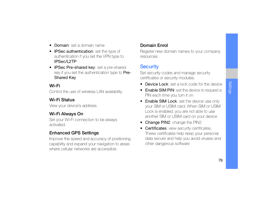 Samsung GT-B7330 user manual Security 