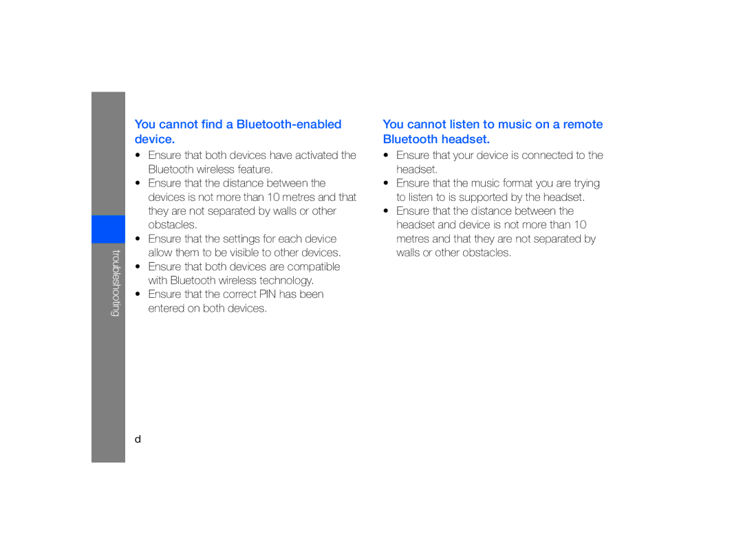 Samsung GT-B7330 user manual You cannot find a Bluetooth-enabled device 