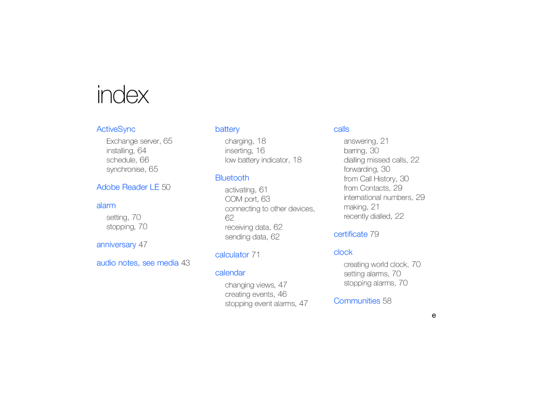 Samsung GT-B7330 user manual Index 