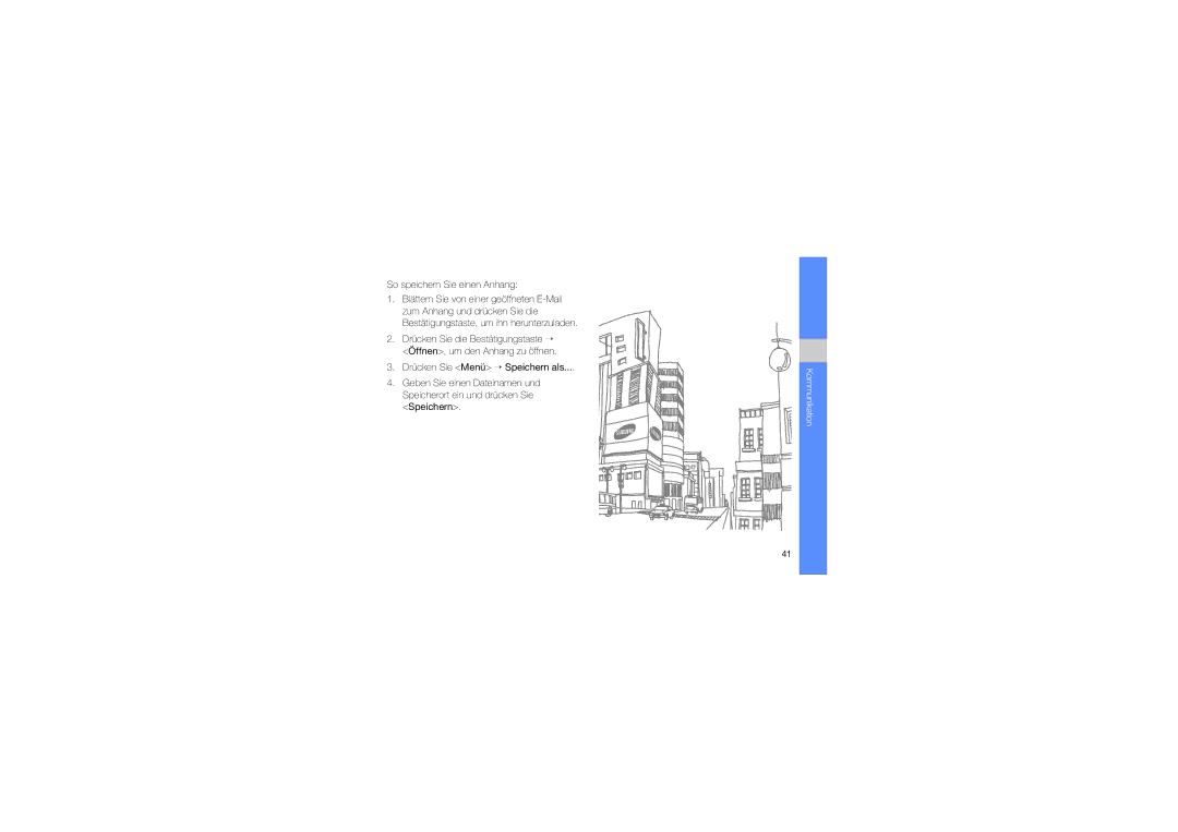 Samsung GT-B7330QKADTM, GT-B7330QKAATO, GT-B7330QKADBT manual So speichern Sie einen Anhang 