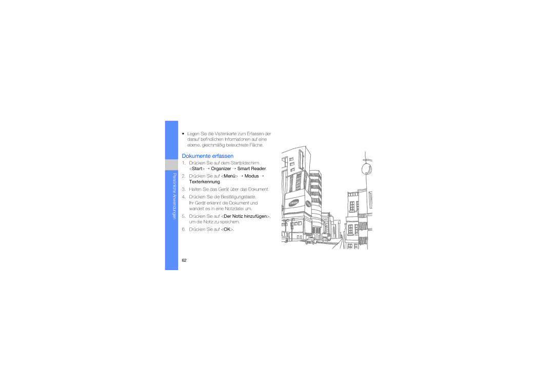 Samsung GT-B7330QKADTM, GT-B7330QKAATO, GT-B7330QKADBT manual Dokumente erfassen 