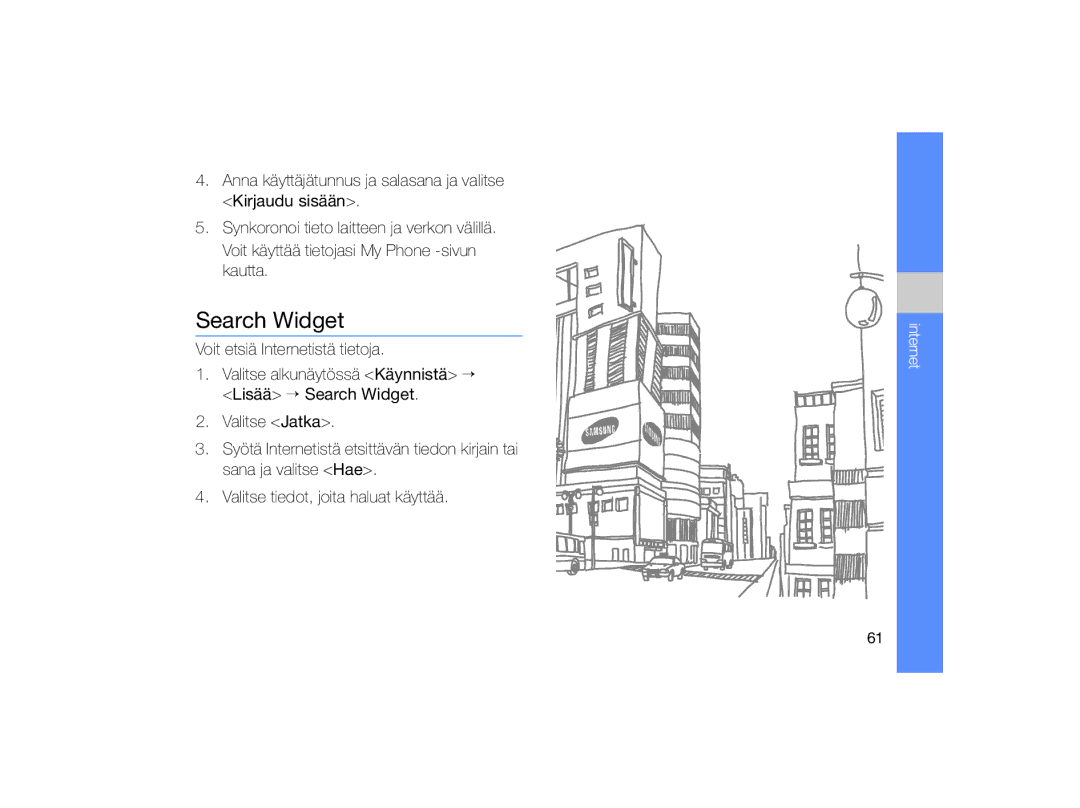 Samsung GT-B7330QKAXEE, GT-B7330QKANEE manual Search Widget 