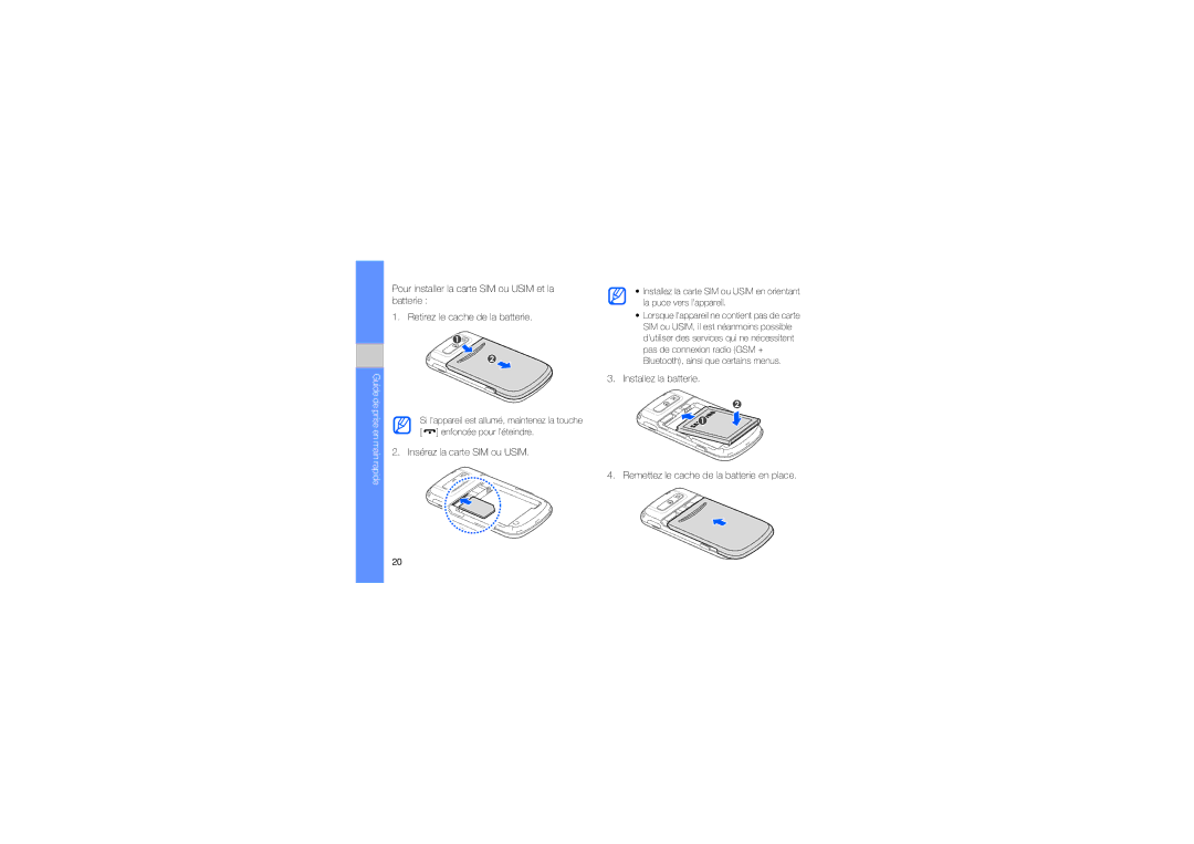 Samsung GT-B7330QKASFR, GT-B7330QKAORC, GT-B7330QKAXEF, GT-B7330QKAFTM manual Guide de prise en main rapide 