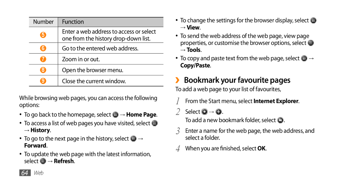 Samsung GT-B7350XKAVD2, GT-B7350XKADBT, GT-B7350XKANEE, GT-B7350XKAXEE ›› Bookmark your favourite pages, → History, → View 