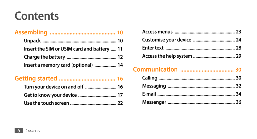 Samsung GT-B7350XKAXEE, GT-B7350XKADBT, GT-B7350XKAVD2, GT-B7350XKANEE manual Contents 