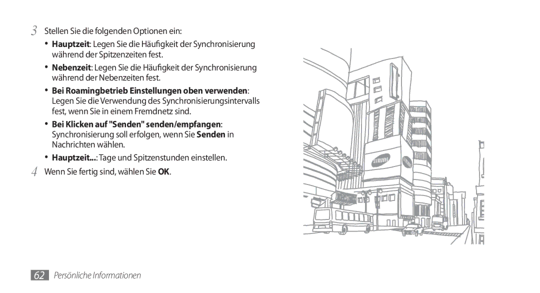 Samsung GT-B7350XKAVD2, GT-B7350XKADBT manual Stellen Sie die folgenden Optionen ein 