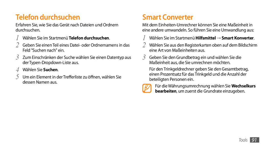 Samsung GT-B7350XKADBT, GT-B7350XKAVD2 manual Telefon durchsuchen, Smart Converter 