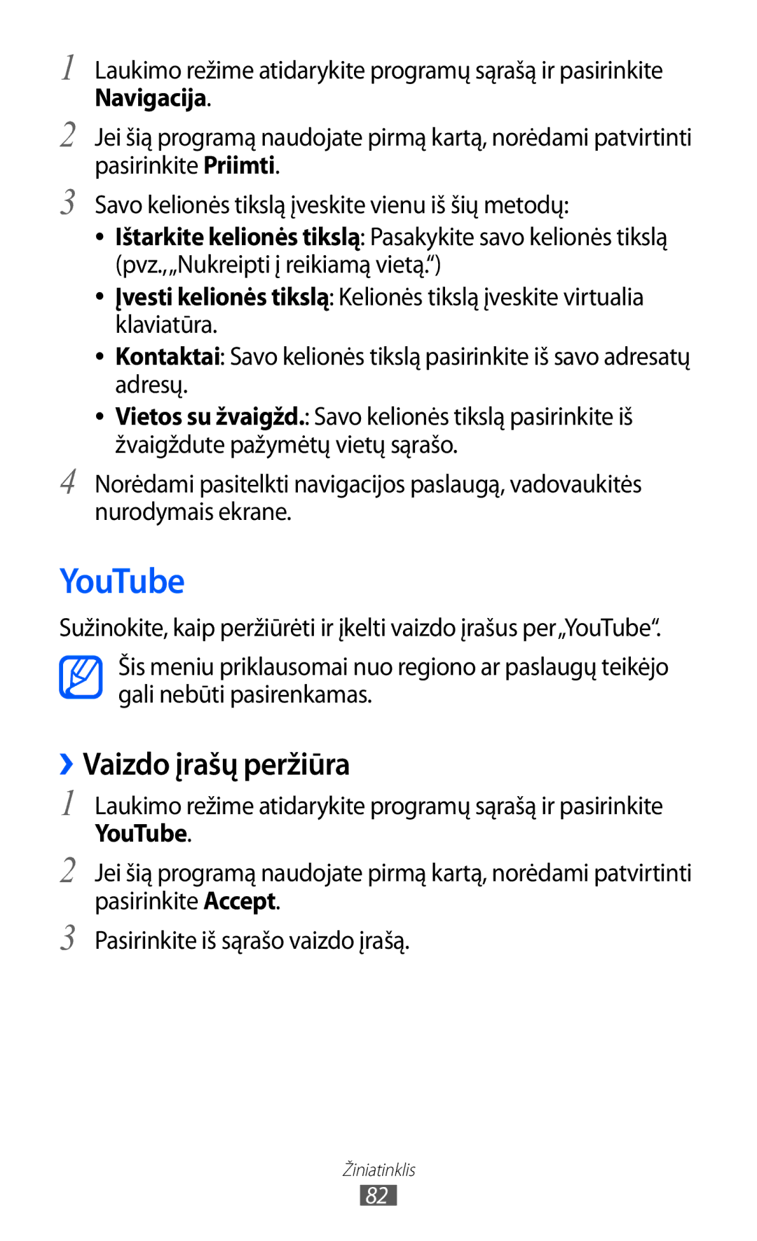 Samsung GT-B7510ISASEB manual YouTube, ››Vaizdo įrašų peržiūra 