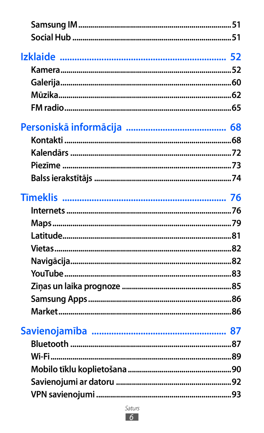 Samsung GT-B7510ISASEB manual Izklaide 