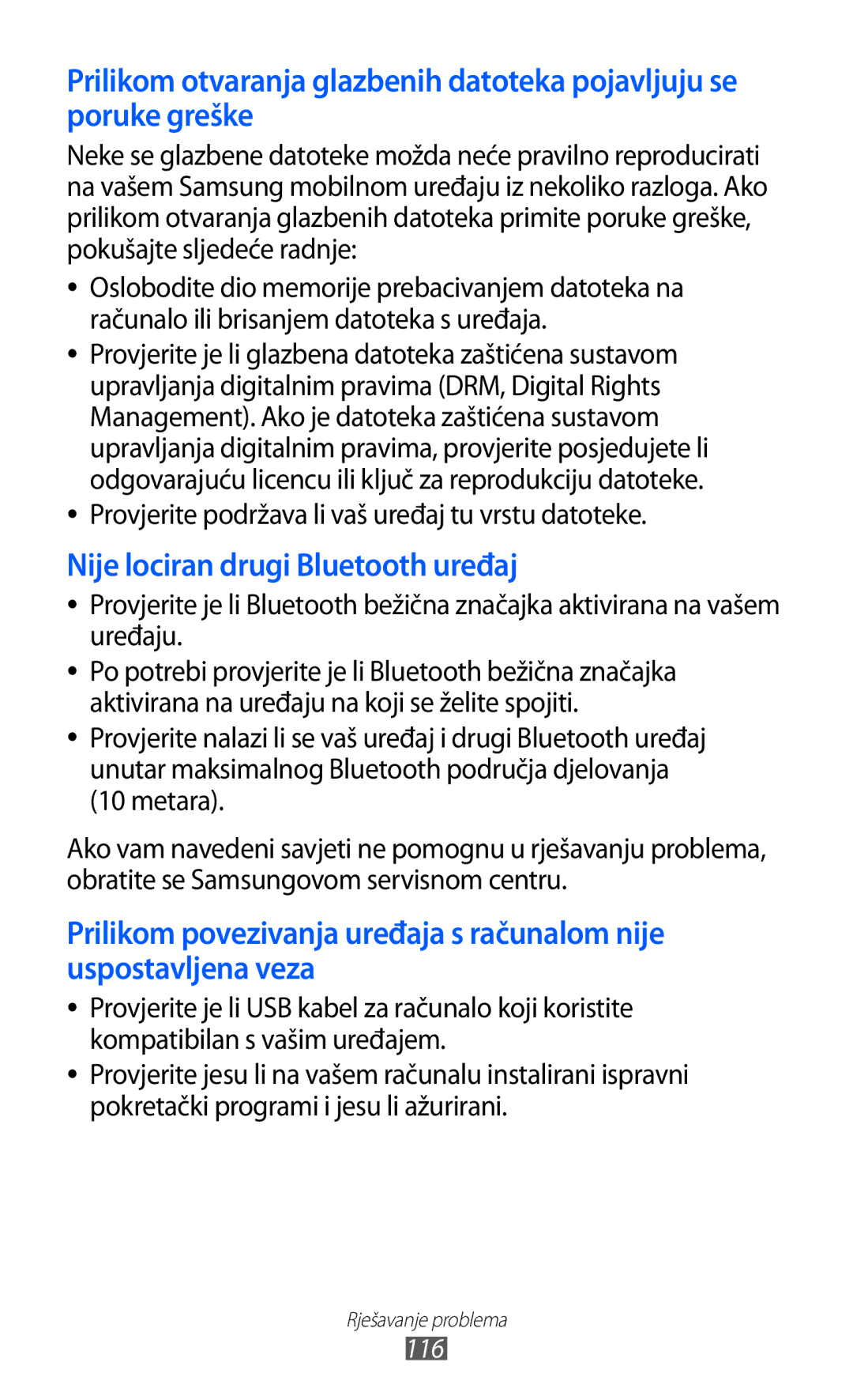 Samsung GT-B7510ISATWO manual Nije lociran drugi Bluetooth uređaj 