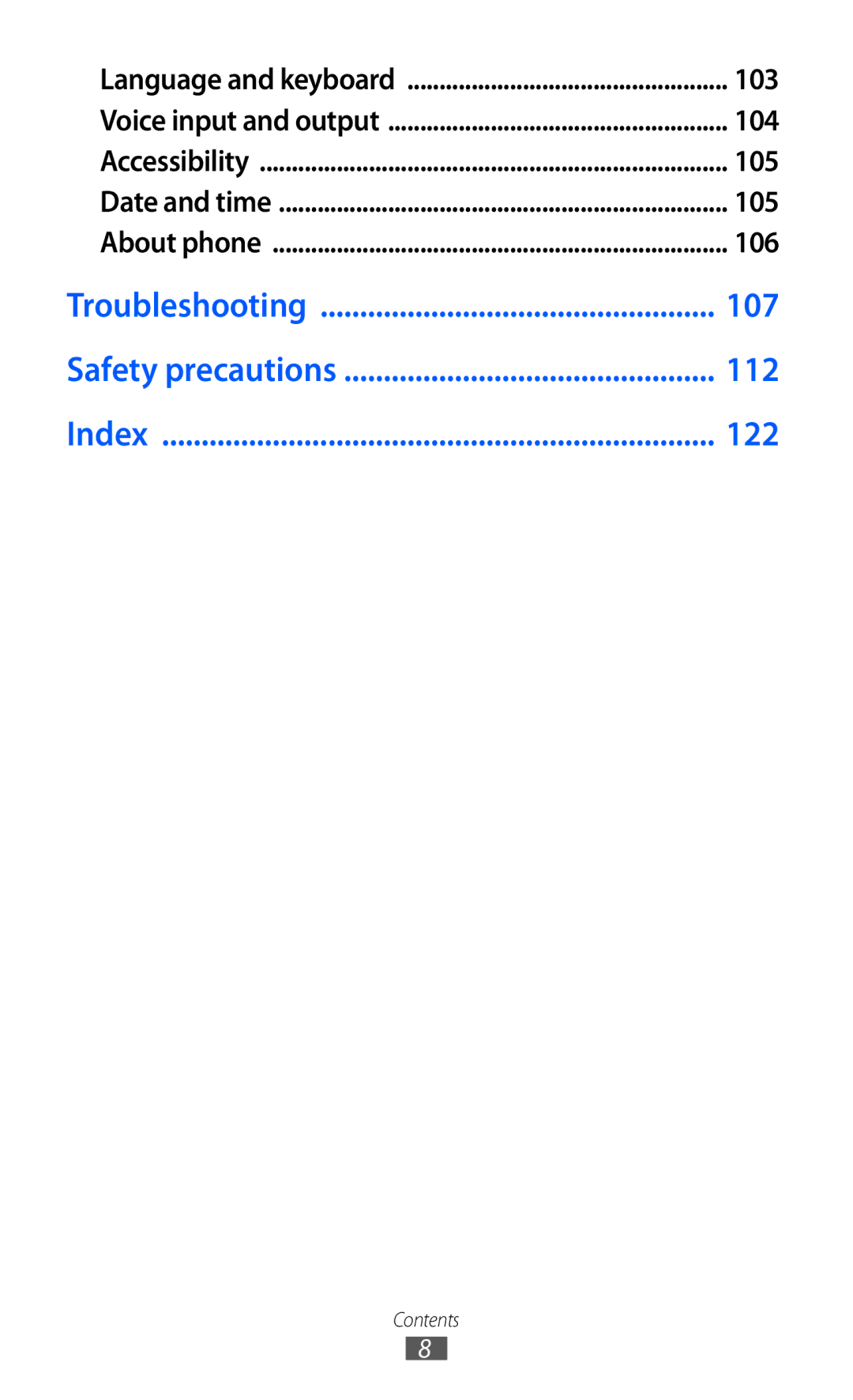 Samsung GT-B7510CWAJED, GT-B7510LKAXSG, GT-B7510LKAARB, GT-B7510ISATMC, GT-B7510ISAPAK, GT-B7510ISAARB manual 104, 105, 106 