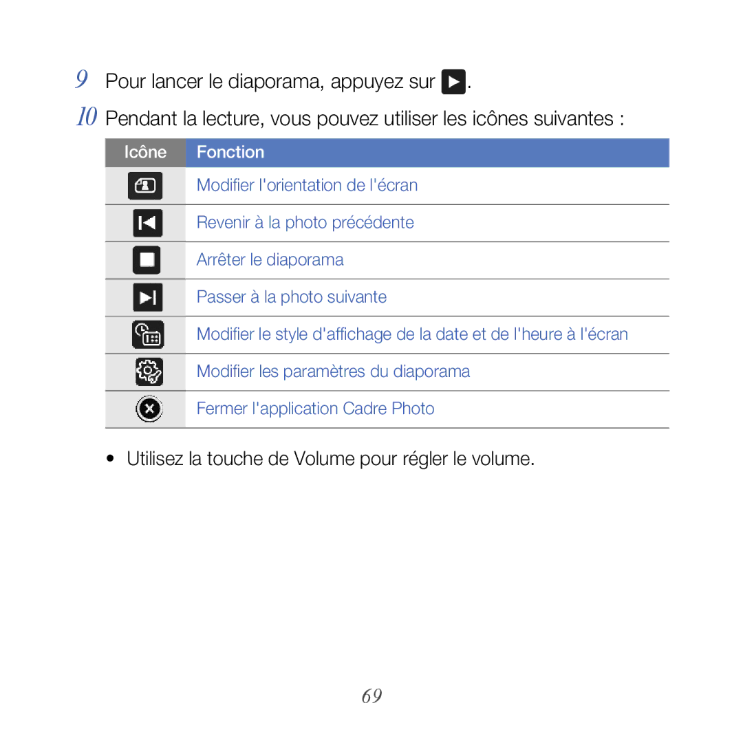 Samsung GT-B7610OKASFR, GT-B7610OKAXEF manual Utilisez la touche de Volume pour régler le volume 