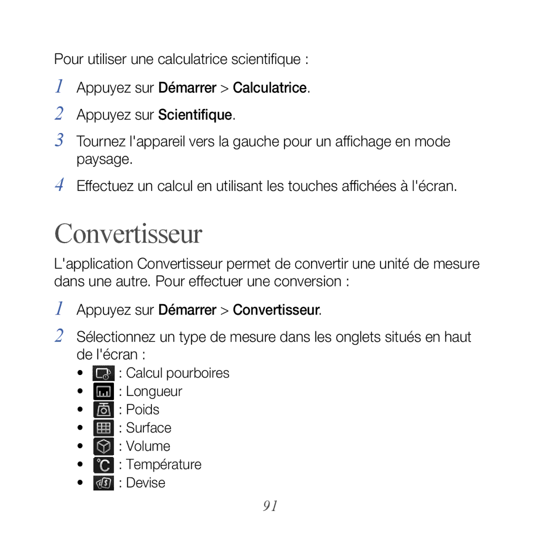 Samsung GT-B7610OKASFR, GT-B7610OKAXEF manual Convertisseur 