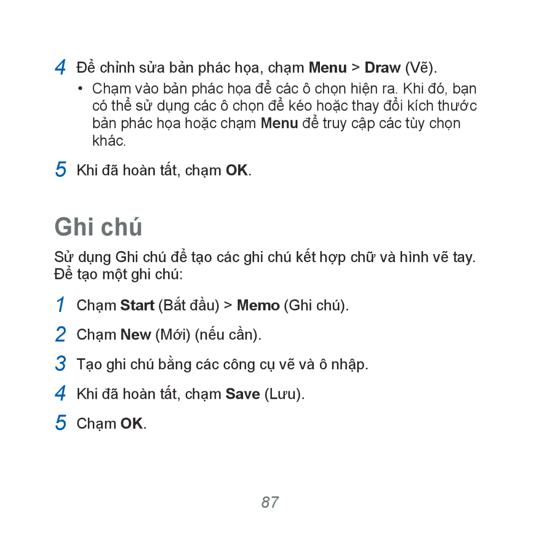 Samsung GT-B7610OKAXXV, GT-B7610OKAXEV manual Ghi chu 