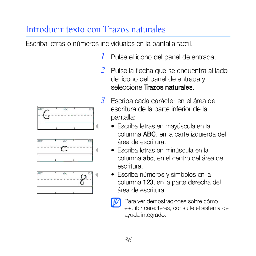 Samsung GT-B7610OKAATL, GT-B7610OKJATL manual Introducir texto con Trazos naturales 