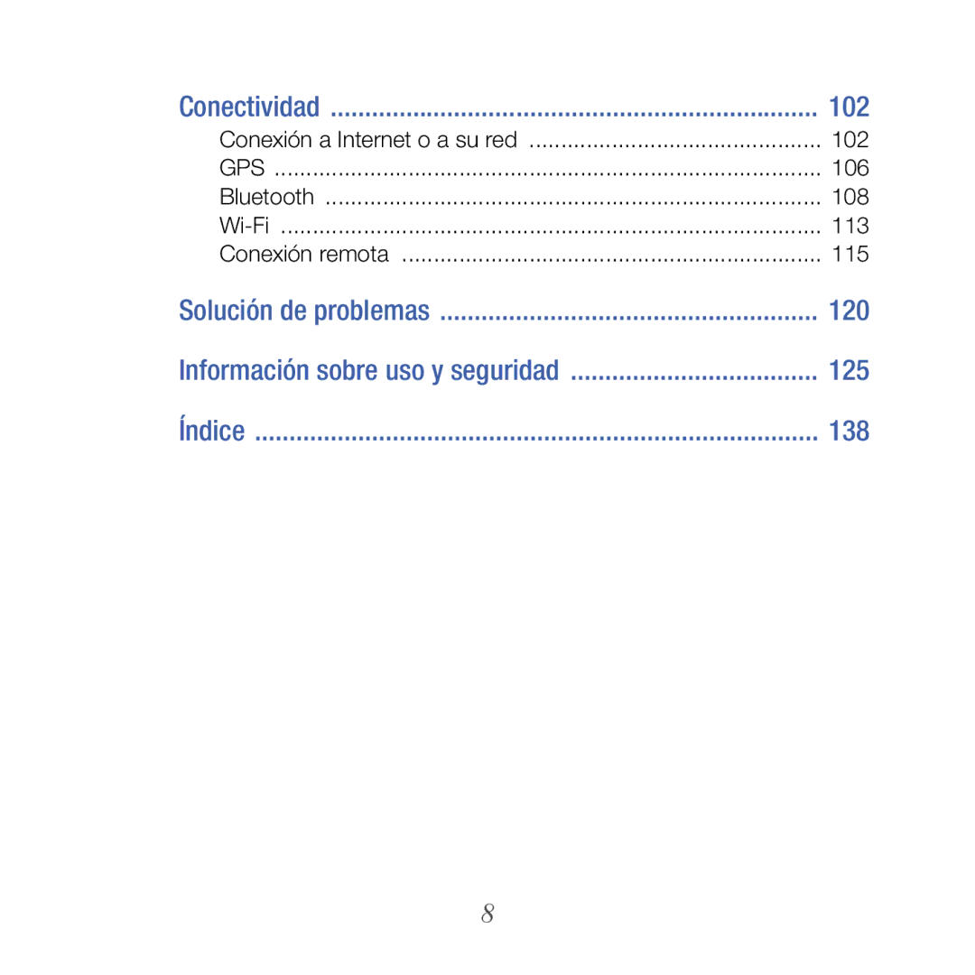 Samsung GT-B7610OKAATL, GT-B7610OKJATL manual Conectividad, Solución de problemas, Índice 