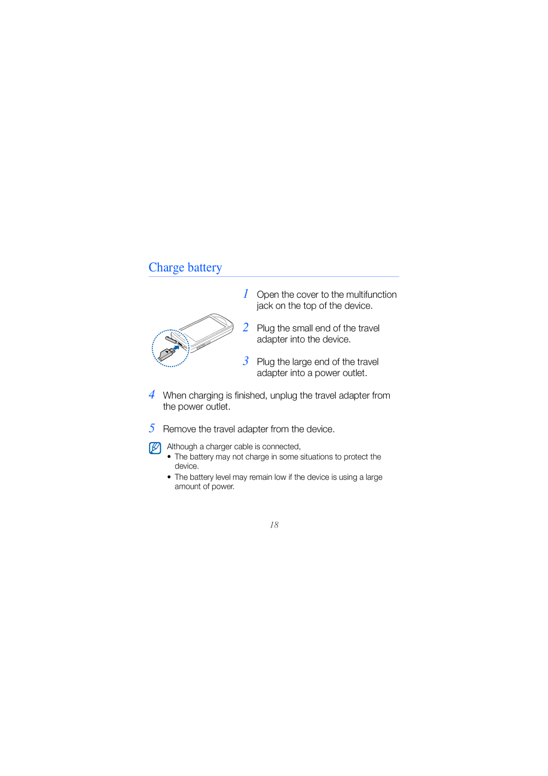 Samsung GT-B7610OKMXEE, GT-B7610OKMEPL, GT-B7610OKAVD2, GT-B7610OKADBT, GT-B7610OKNDBT, GT-B7610OKAEPL manual Charge battery 