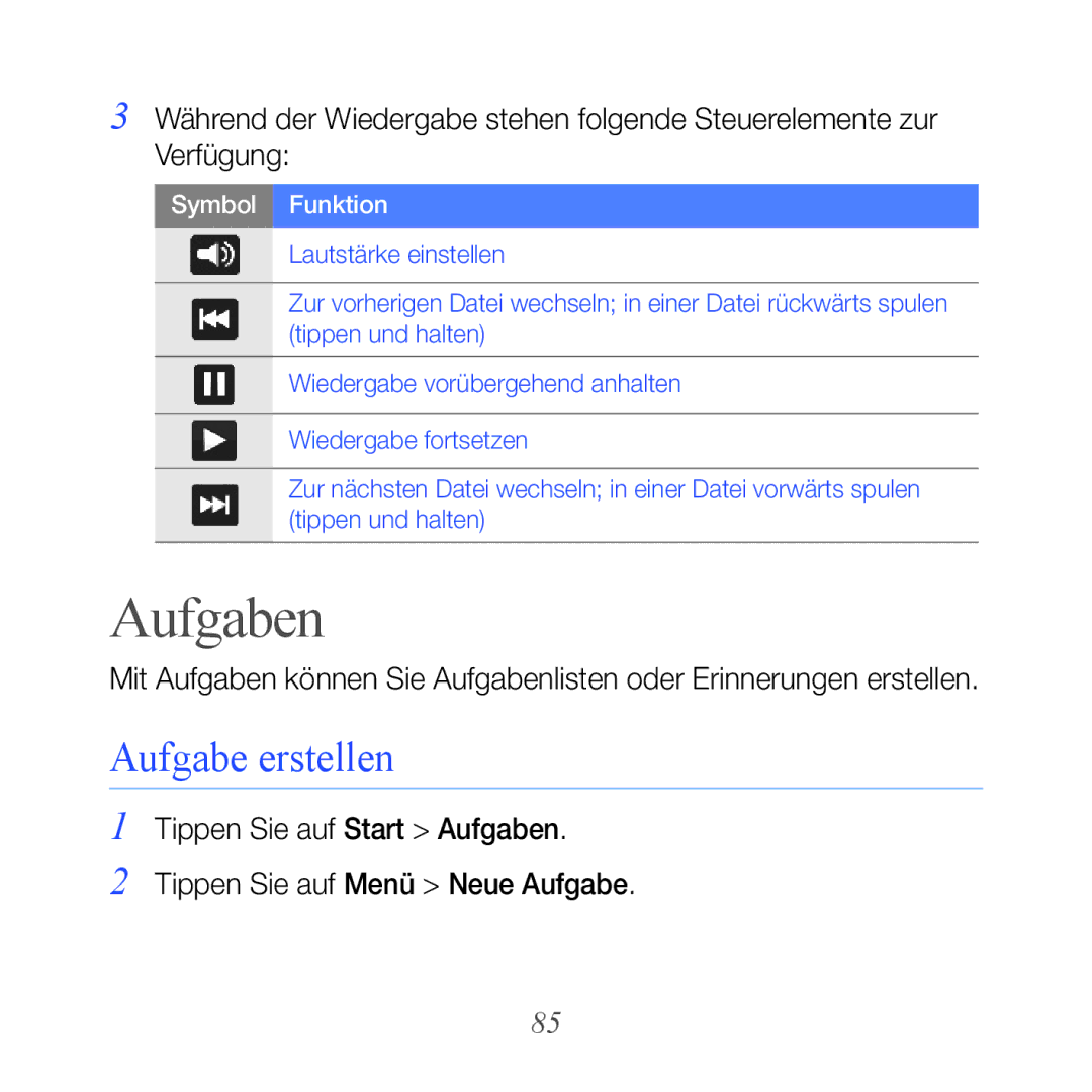 Samsung GT-B7610OKADBT, GT-B7610OKMEPL, GT-B7610OKAVD2, GT-B7610OKNDBT, GT-B7610OKAEPL manual Aufgaben, Aufgabe erstellen 