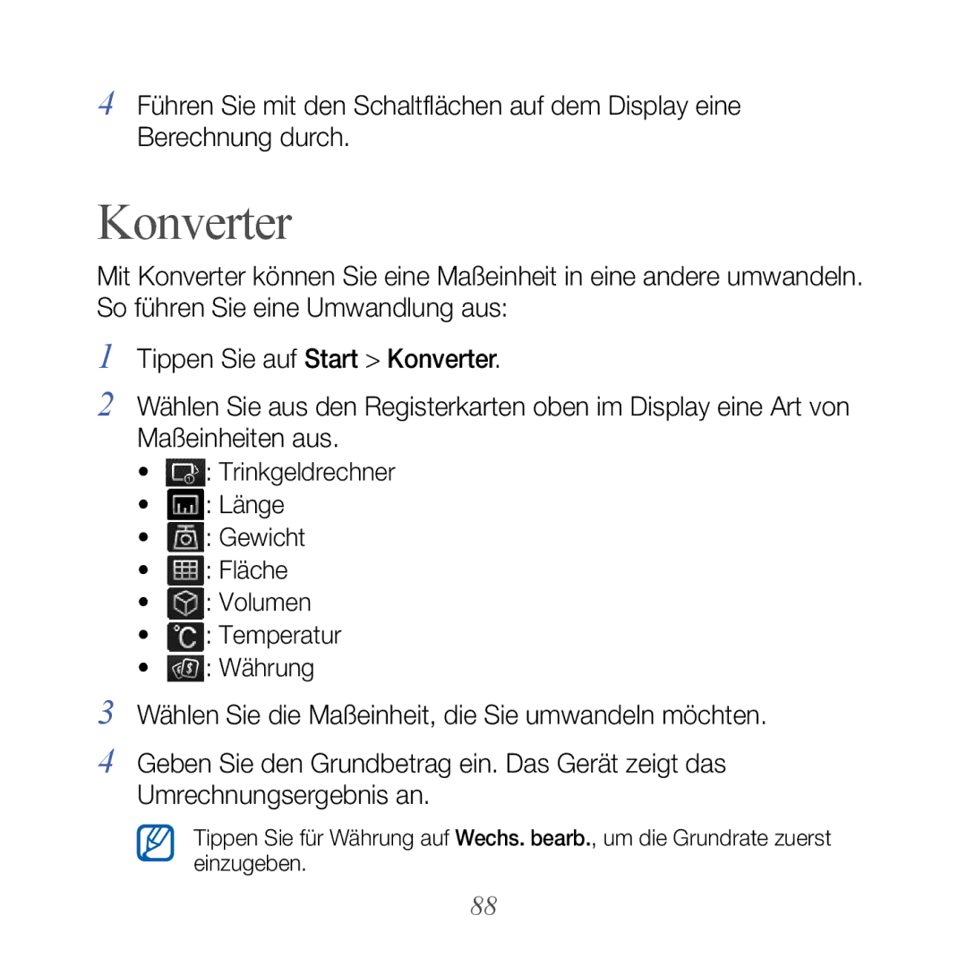 Samsung GT-B7610OKNEPL, GT-B7610OKMEPL, GT-B7610OKAVD2, GT-B7610OKADBT, GT-B7610OKNDBT, GT-B7610OKAEPL manual Konverter 