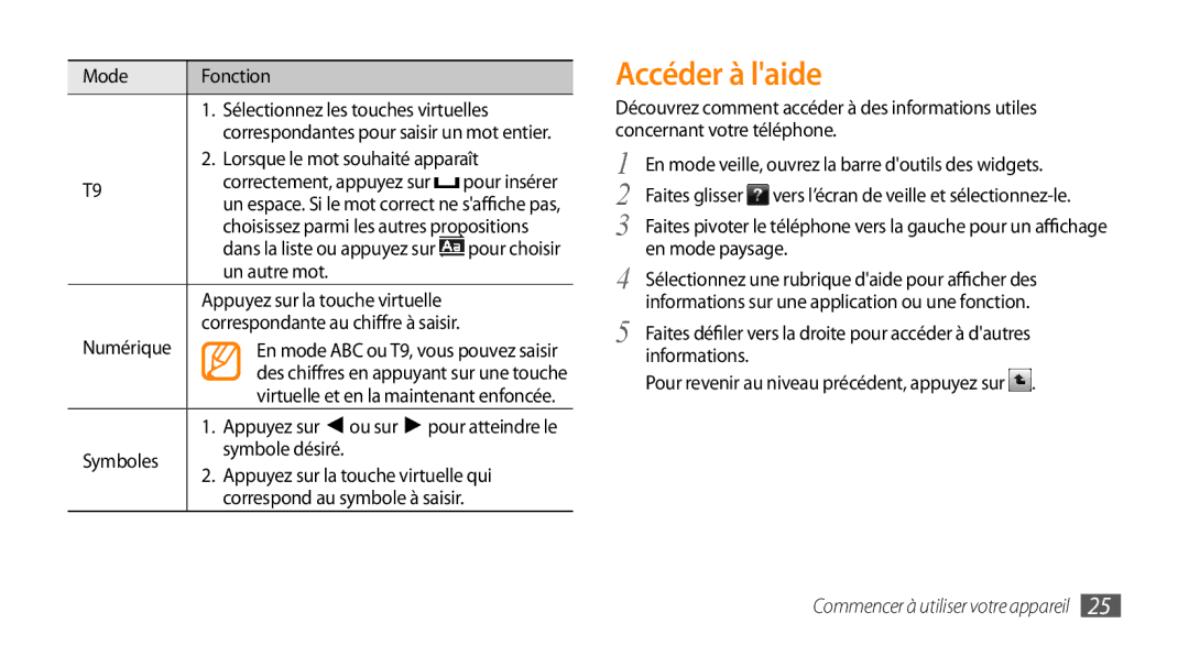 Samsung GT-B7722QKAXEO, GT-B7722QKAHAT, GT-B7722QKIBGL, GT-B7722QKAOMX manual Accéder à laide 