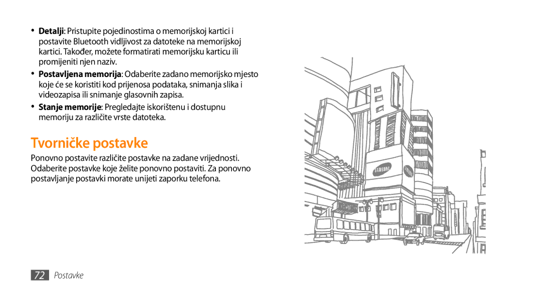 Samsung GT-B7722QKATWO, GT-B7722QKATRA manual Tvorničke postavke 