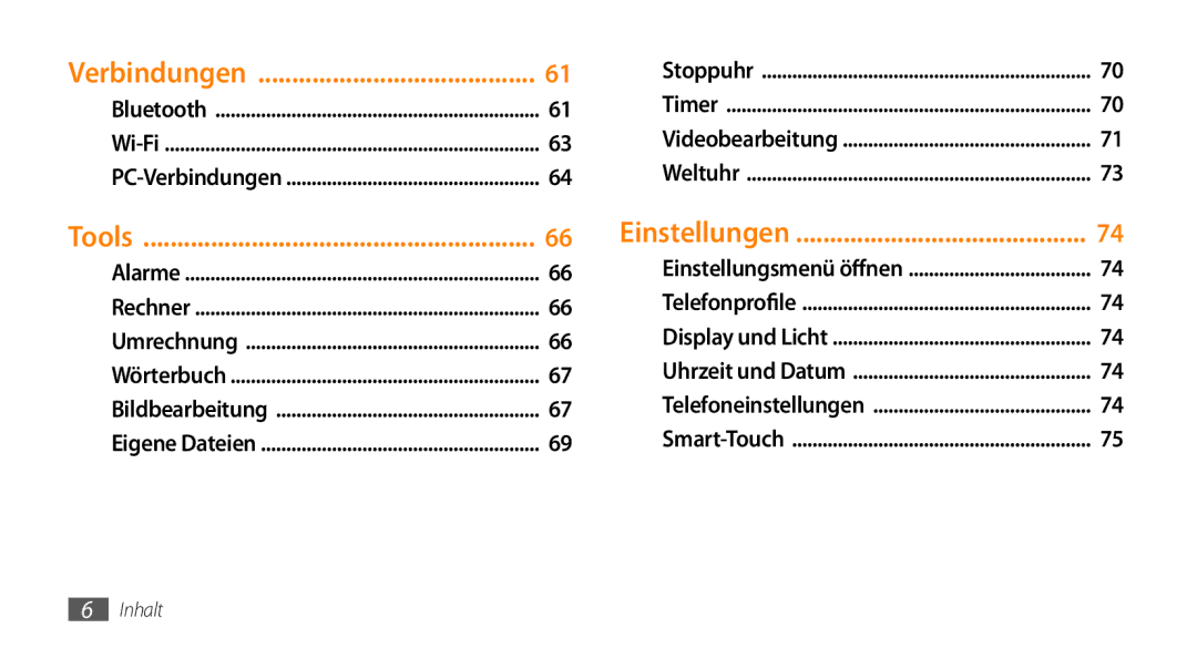 Samsung GT-B7722QKIDBT, GT-B7722QKIATO manual Verbindungen 