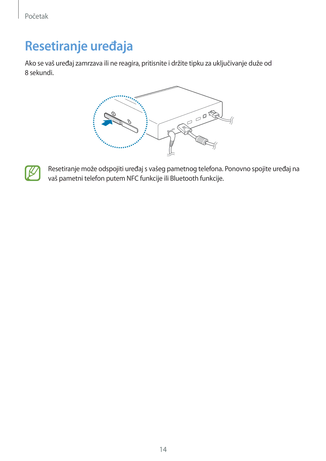 Samsung GT-B9150ZKACRO manual Resetiranje uređaja 