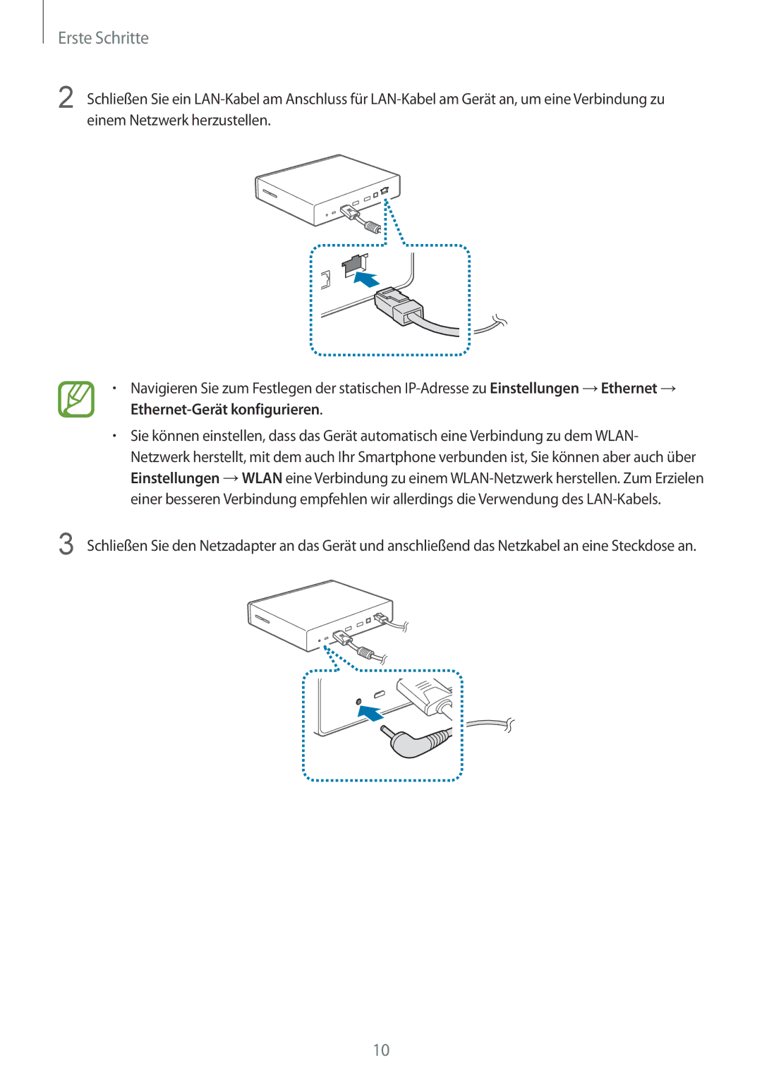 Samsung GT-B9150ZKADBT manual Erste Schritte 