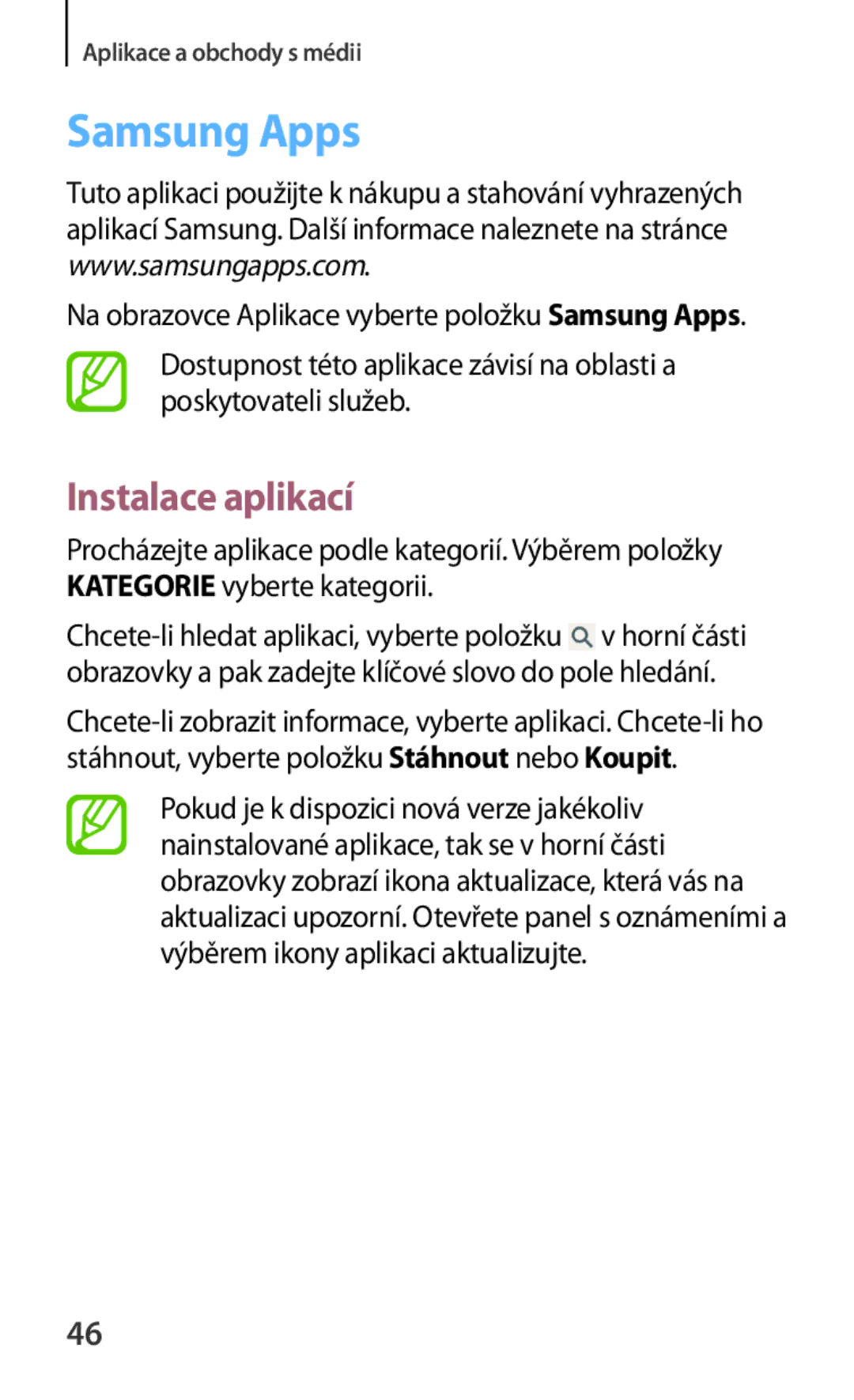 Samsung GT-B9150ZKAETL manual Samsung Apps 