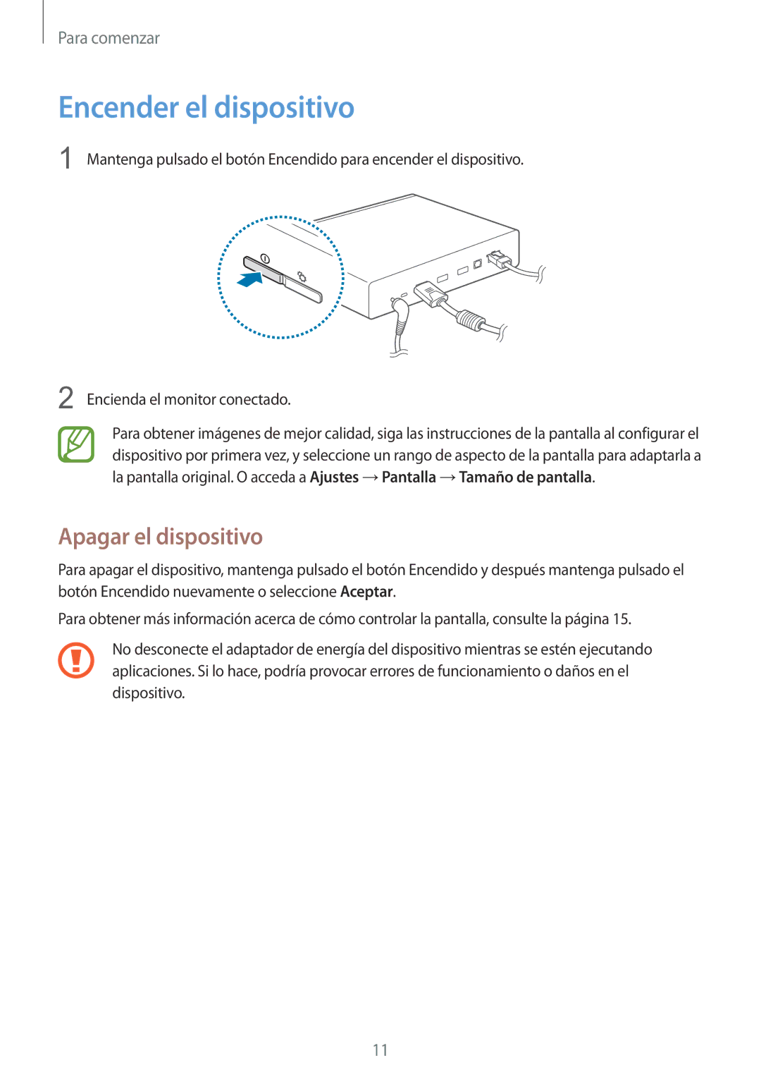 Samsung GT-B9150ZKAPHE manual Encender el dispositivo, Apagar el dispositivo 