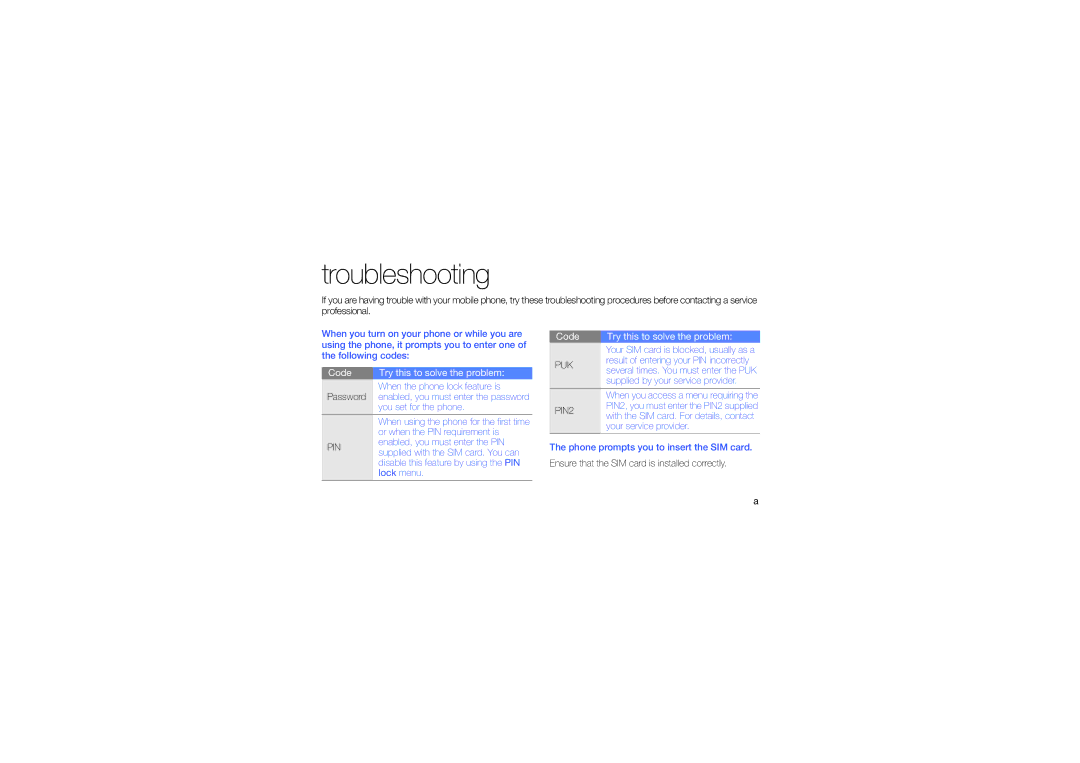 Samsung GT-C3212 manual Troubleshooting 