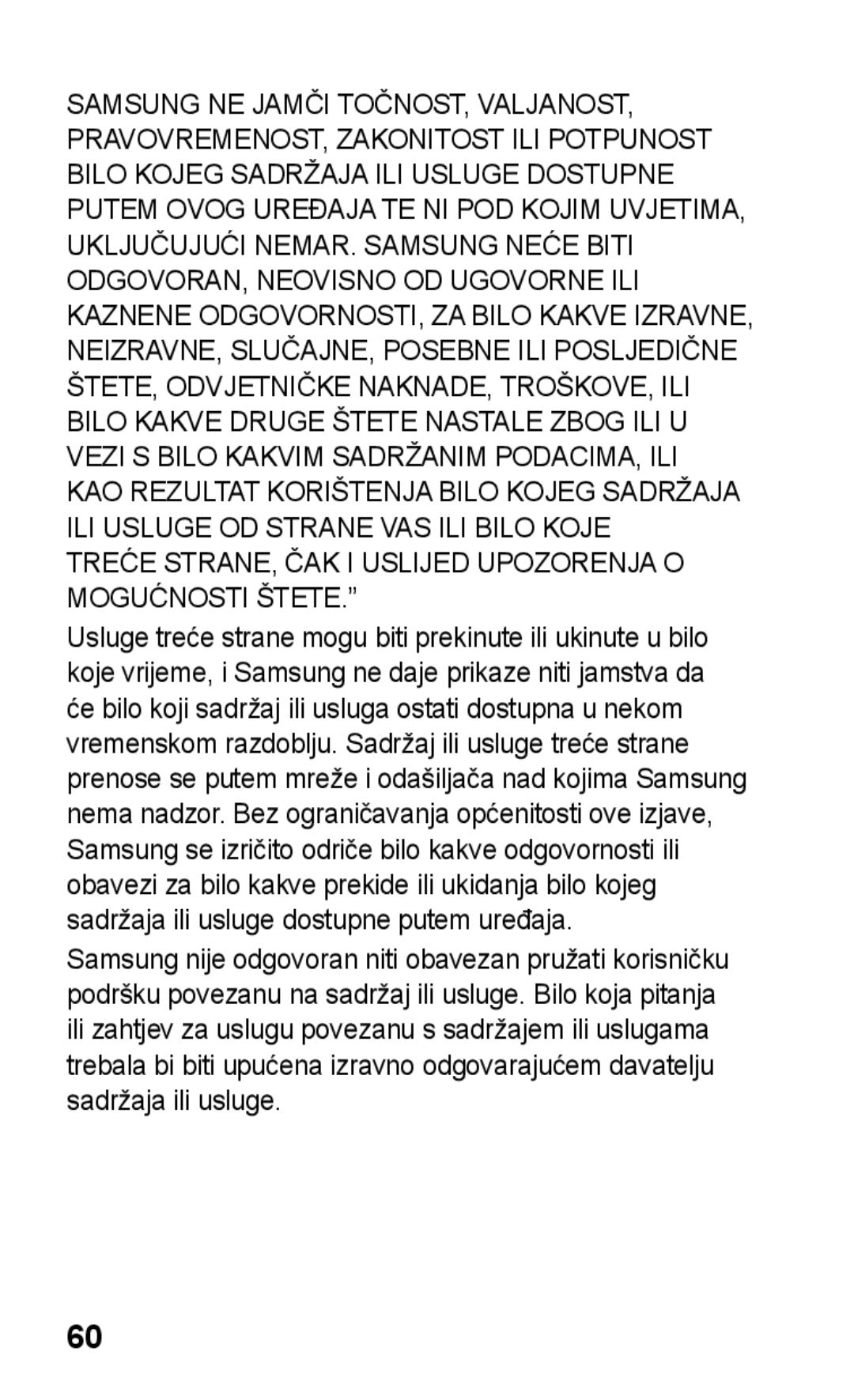 Samsung GT-C3300DKKVIP, GT-C3300CWKVIP, GT-C3300DKKIRD manual Treće STRANE, ČAK I Uslijed Upozorenja O Mogućnosti Štete 