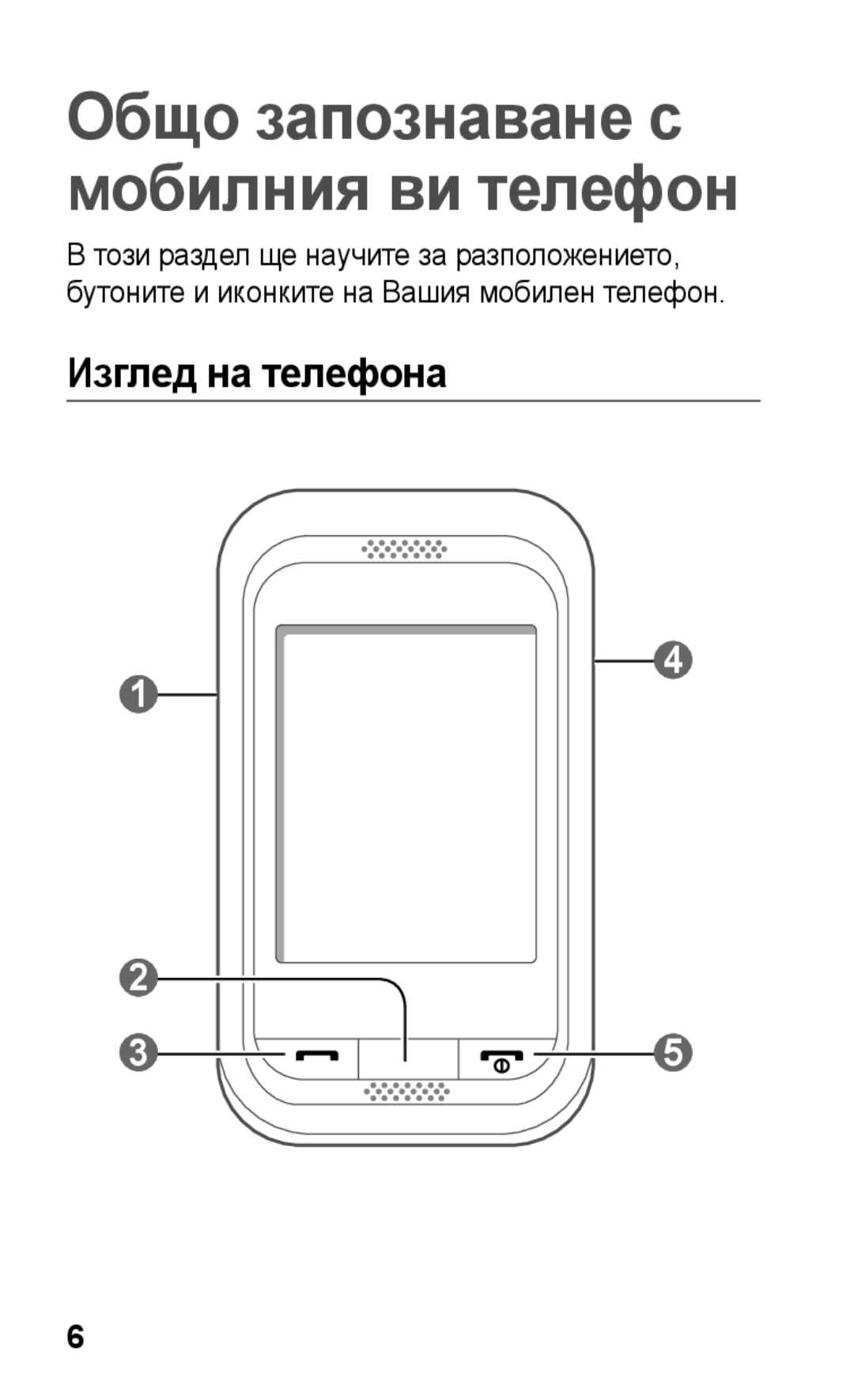 Samsung GT-C3300DKKMTL, GT-C3300DKKCNX, GT-C3300ENKMTL manual Общо запознаване с мобилния ви телефон, Изглед на телефона 