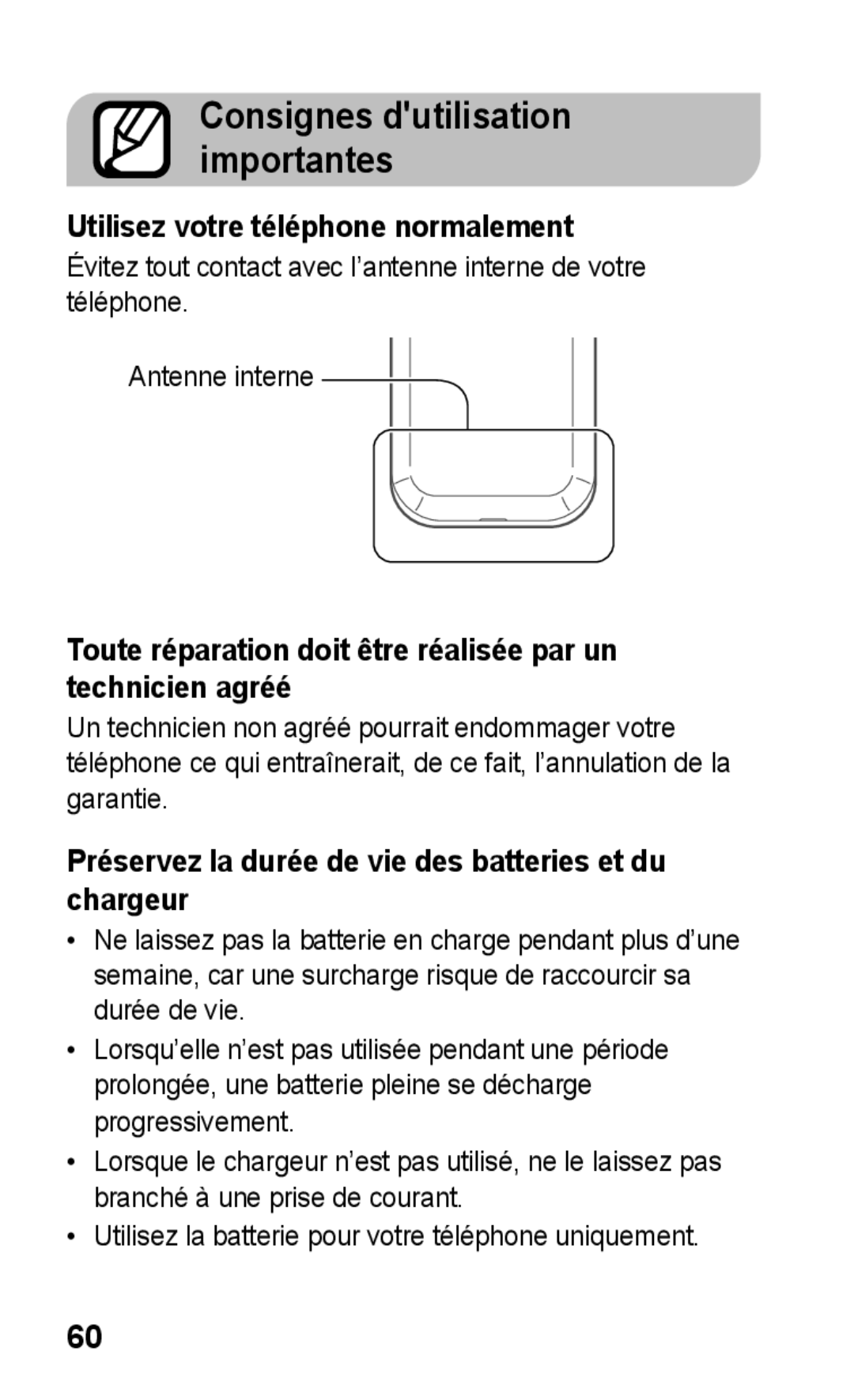 Samsung GT-C3300DKKMTL, GT-C3300DKKCNX, GT-C3300ENKMTL manual Toute réparation doit être réalisée par un technicien agréé 