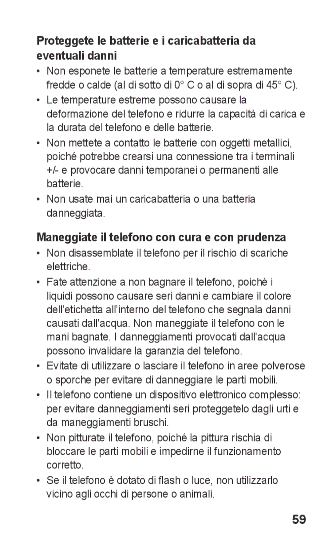 Samsung GT-C3300DKKCIT, GT-C3300DKKVGF, GT-C3300DKKCNX manual Proteggete le batterie e i caricabatteria da eventuali danni 