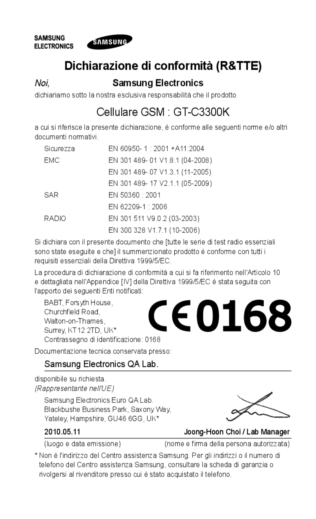 Samsung GT-C3300DKKCIT, GT-C3300DKKVGF, GT-C3300DKKCNX, GT-C3300PSKCIT, GT-C3300CIHCIT manual Cellulare GSM GT-C3300K 