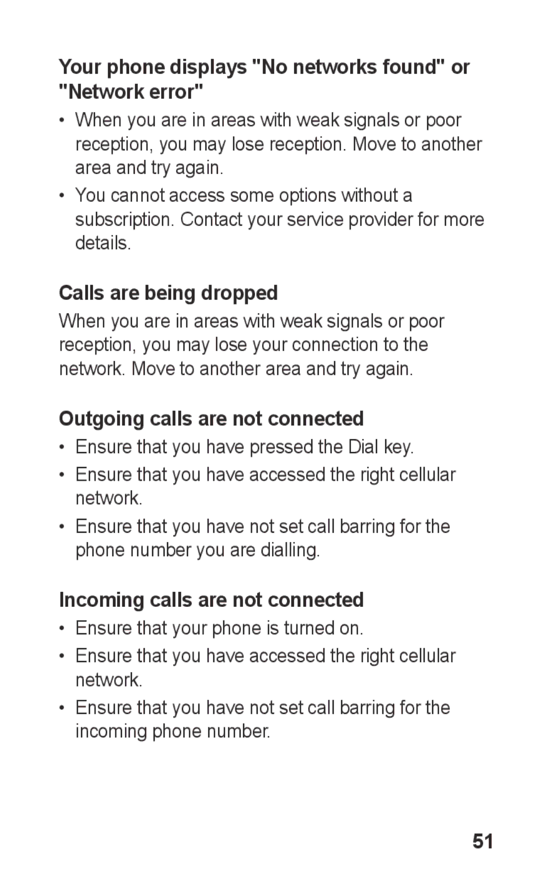 Samsung GT-C3300DKAFOP, GT-C3300DKKXEG Your phone displays No networks found or Network error, Calls are being dropped 