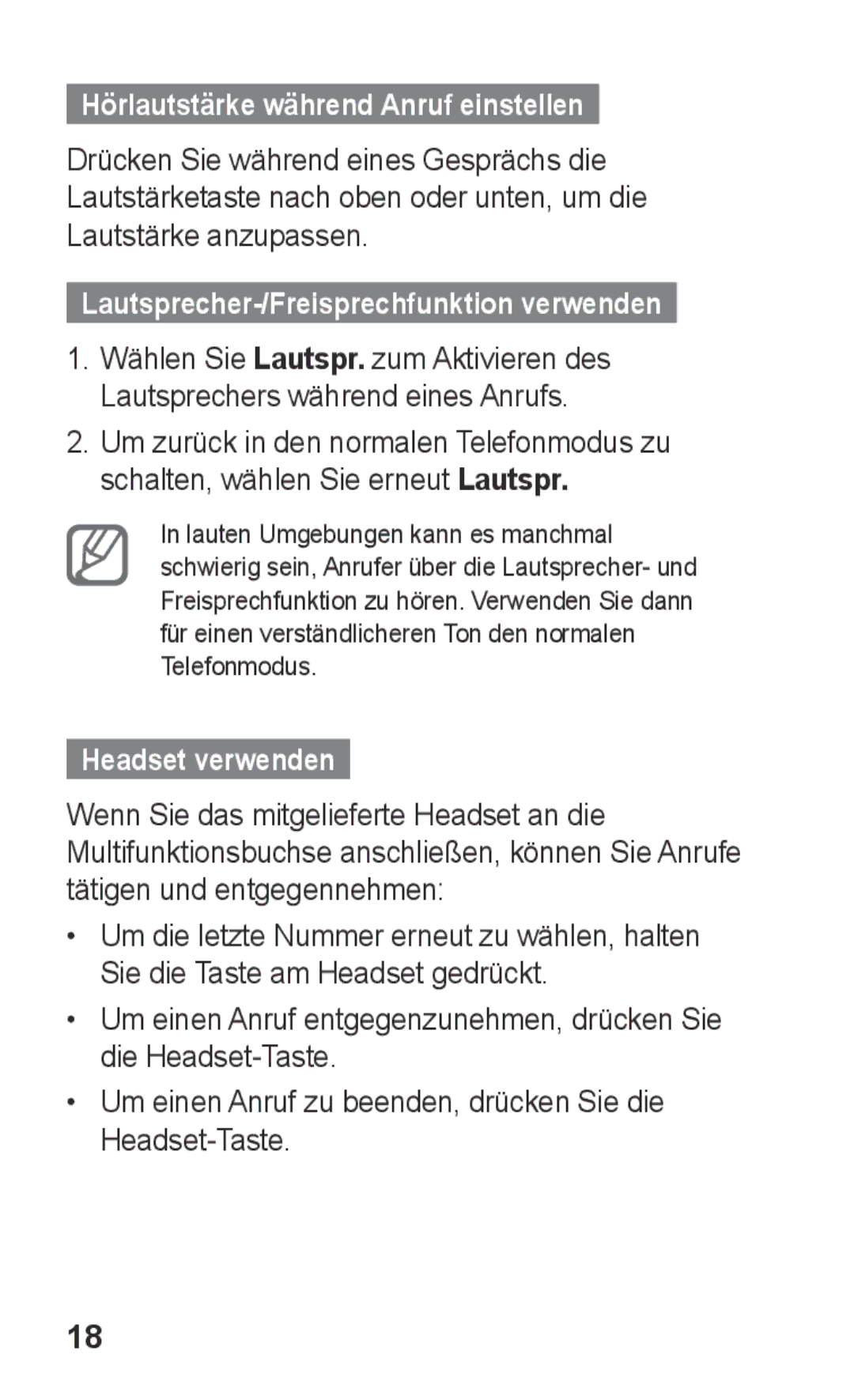 Samsung GT-C3300CWKVID, GT-C3300DKKXEG, GT-C3300DKKVD2 manual Hörlautstärke während Anruf einstellen, Headset verwenden 