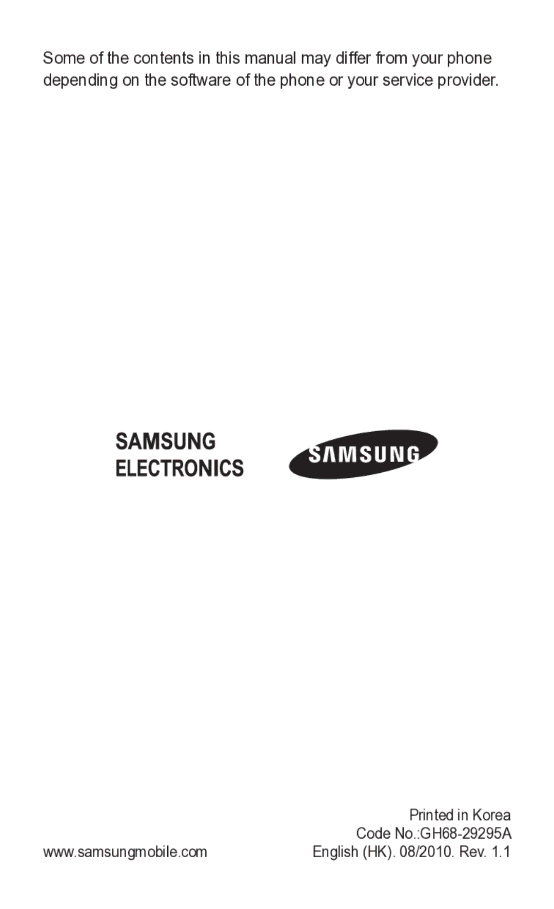 Samsung GT-C3300K manual Code No.GH68-29295A 