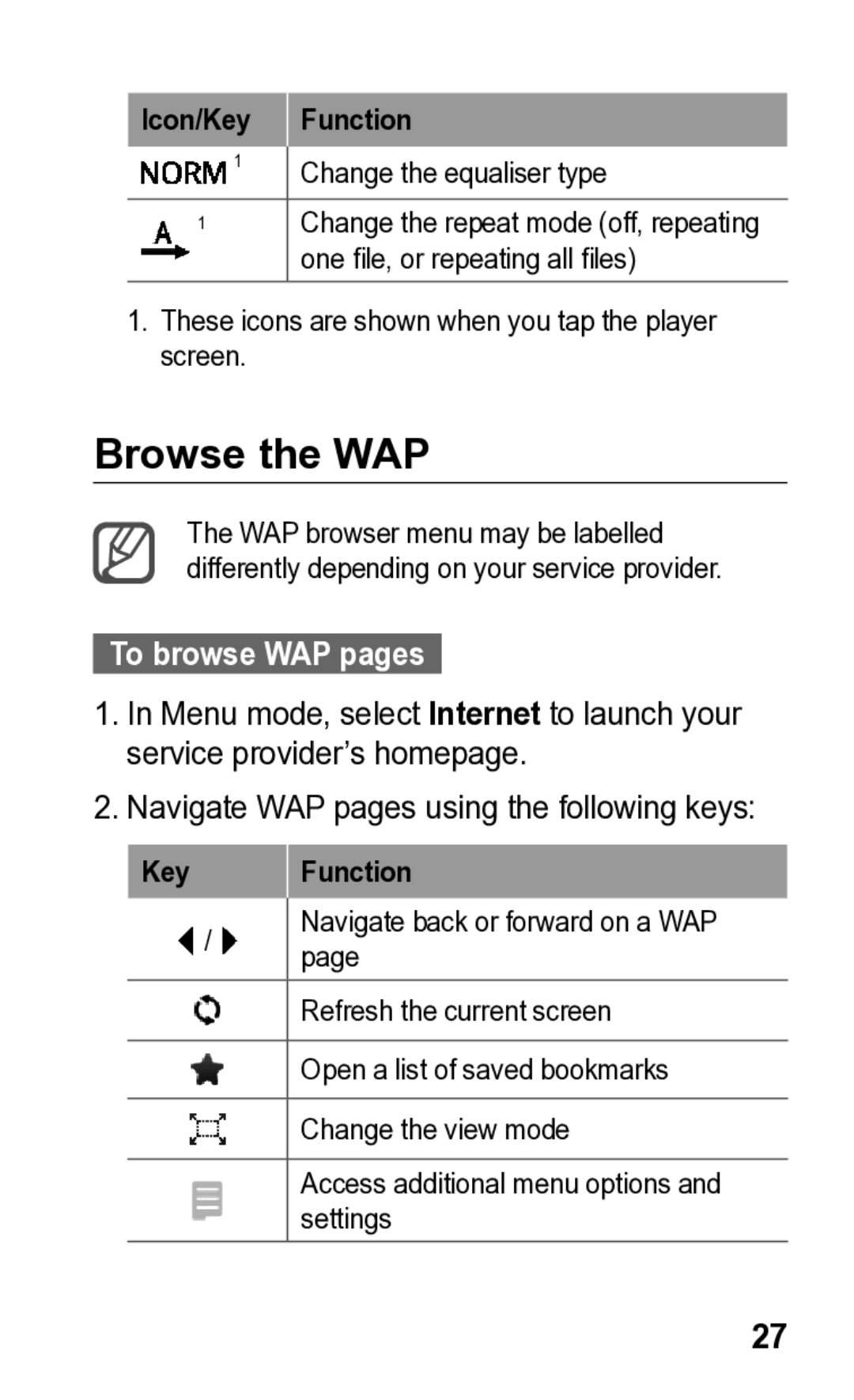 Samsung GT-C3300K manual Browse the WAP, To browse WAP pages 