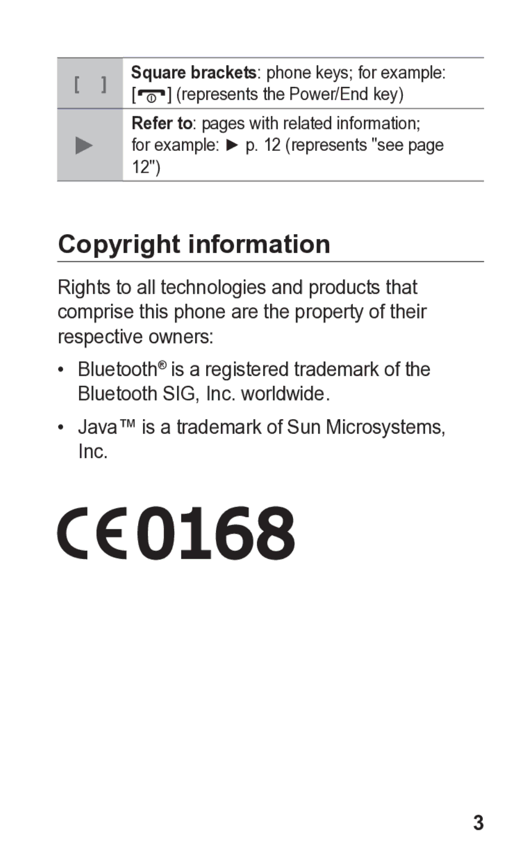 Samsung GT-C3300K manual Copyright information 