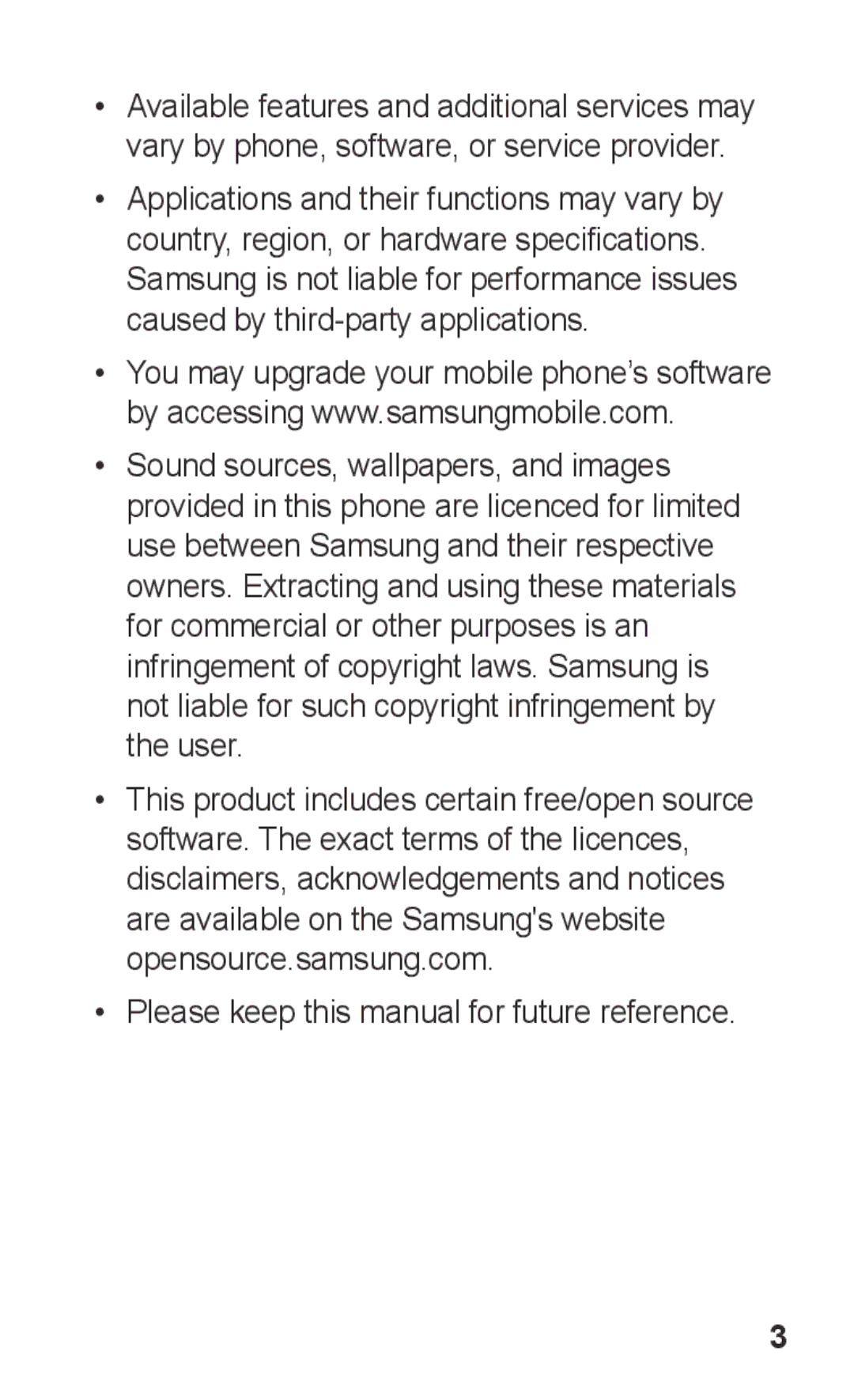 Samsung GT-C3300DKIMTL, GT-C3300SIIGBL, GT-C3300SIIVVT, GT-C3300DKIVVT Please keep this manual for future reference 