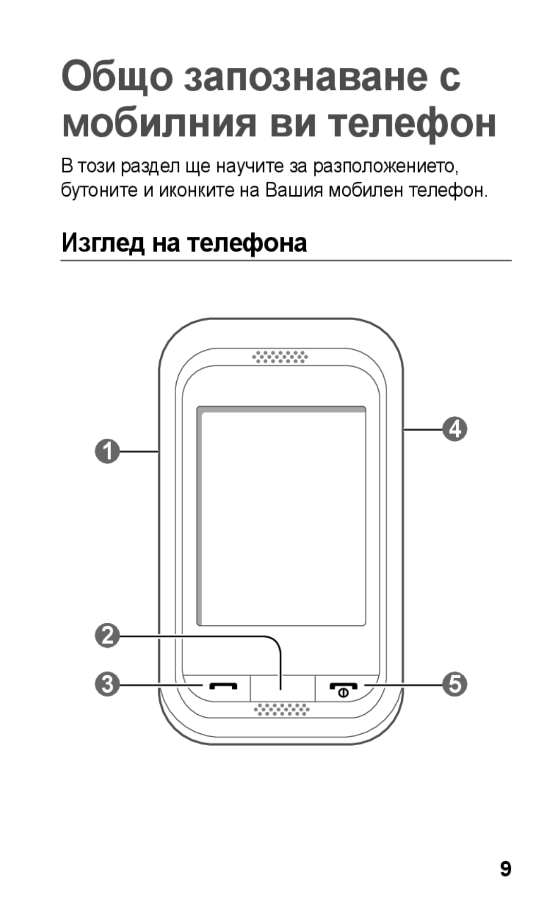 Samsung GT-C3300SIIMTL, GT-C3300SIIGBL, GT-C3300SIIVVT manual Общо запознаване с мобилния ви телефон, Изглед на телефона 