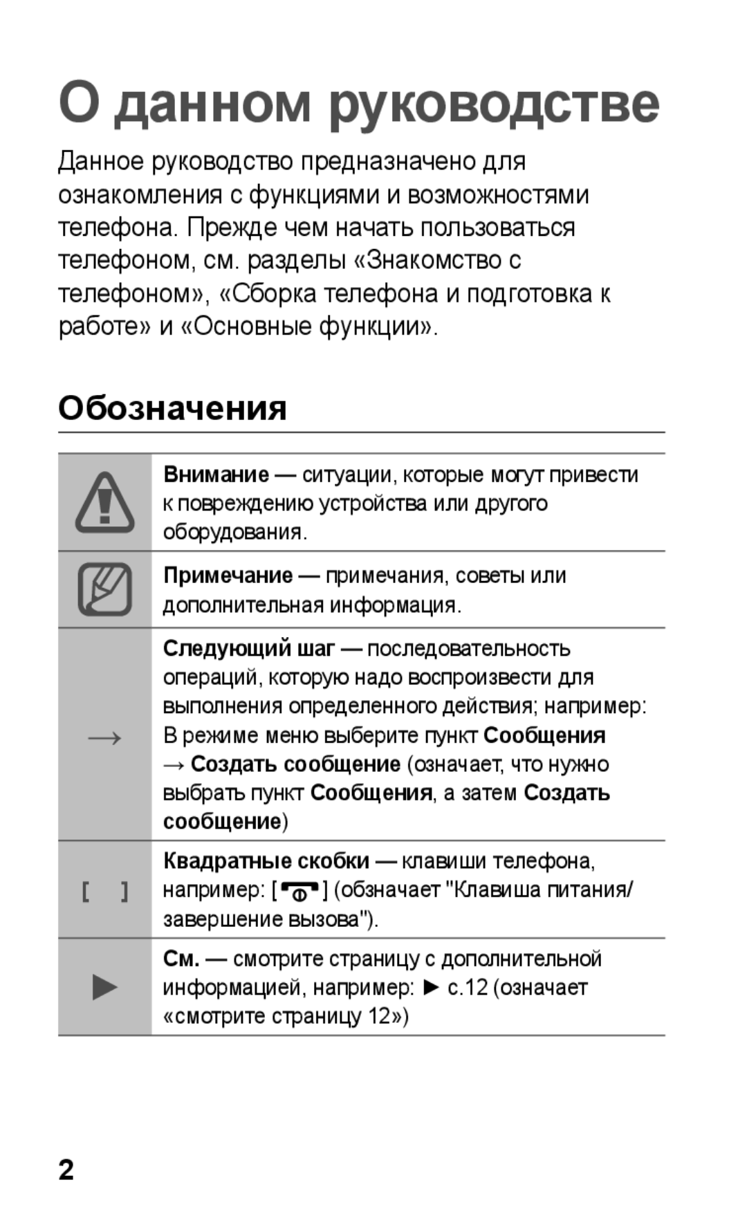 Samsung GT-C3300CWKSEB, GT-C3300SIKBAL, GT-C3300DKKSEB, GT-C3300SIKSEB, GT-C3300CWKEMT manual Данном руководстве, Обозначения 